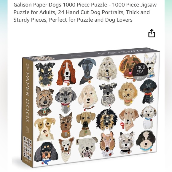 galison Other - Paper Dogs Puzzle- 1000 pieces